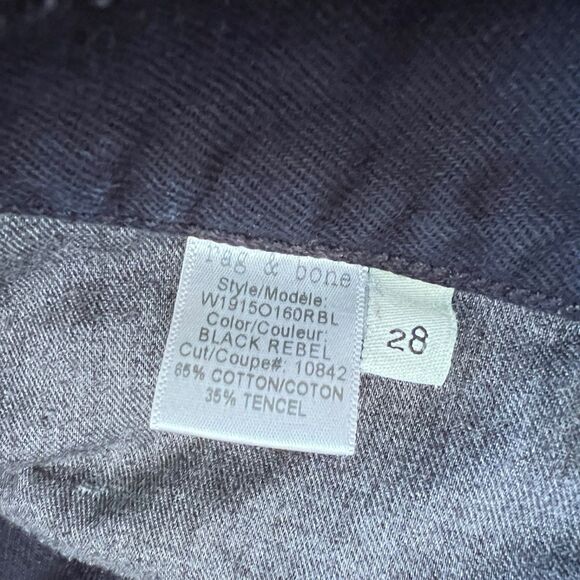 Rag & Bone Shorts Women's Size 28 Black Rebel Boyfriend Denim Jean Distressed - Picture 4 of 9
